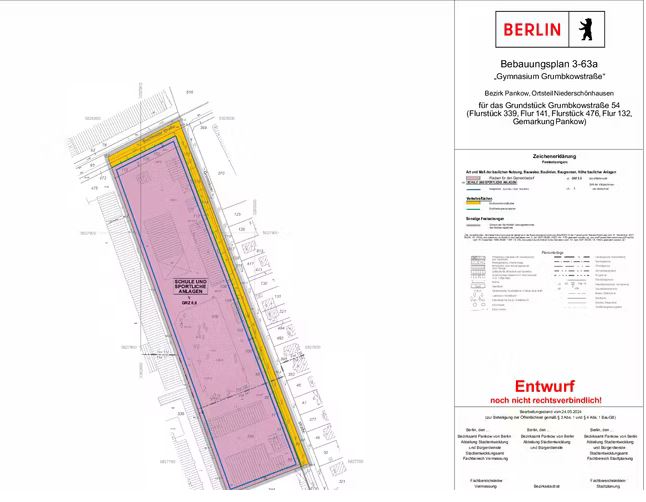 Bebauungsplan Gymnasium Grumkowstr